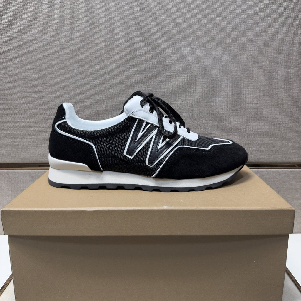 J.M. Weston Black and White Panel Sneakers — side